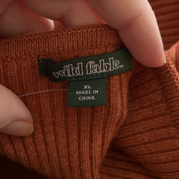 Wild Fable Knit Cropped Tank Top XL – Burnt Orange Ribbed Sweater Cami - Picture 10 of 11